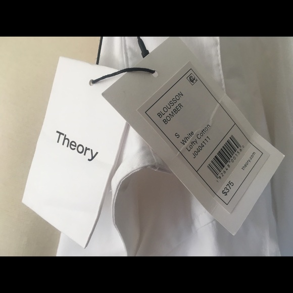 Theory white cotton bomber jacket - Picture 5 of 13